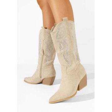 Cizme cowboy dama Tanassie bej