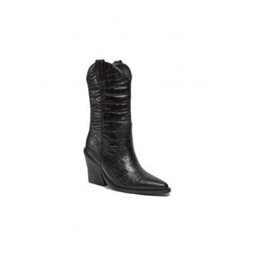 Cizme cowboy  Negru - piele naturală - Lana -