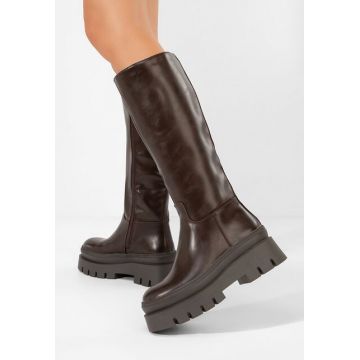 Cizme cu platformă Contesa maro