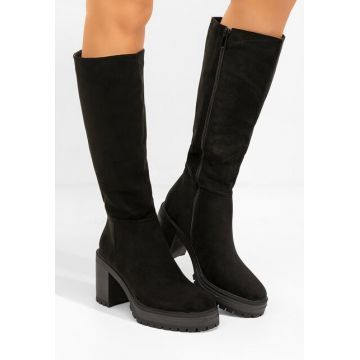 Cizme cu toc gros Darrina V2 negre