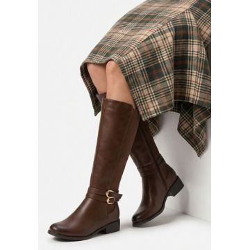 Cizme cu toc mic Jovelia maro