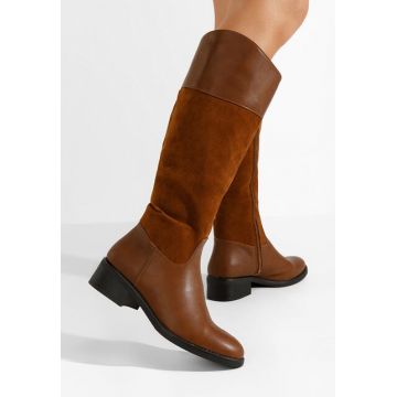 Cizme cu toc mic Yrina camel