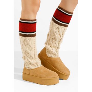 Cizme inalte dama Nancie camel