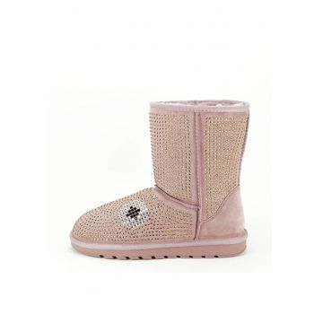 Cizme roz din piele naturala W8008 113 14067