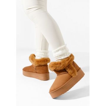 Cizme tip ugg Calla camel