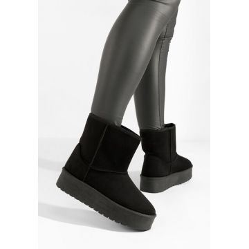 Cizme tip ugg Chrisia negre