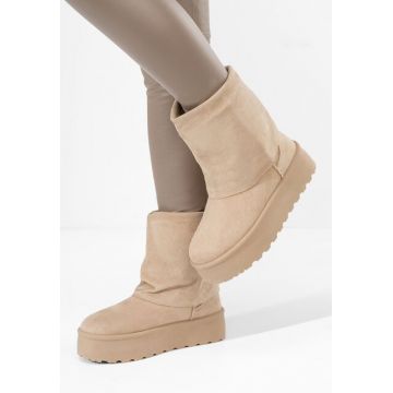 Cizme tip ugg cu platformă Janesia bej