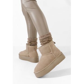 Cizme tip ugg cu platformă Nalya V3 bej