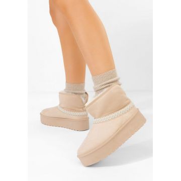 Cizme tip ugg cu platformă Orelis bej