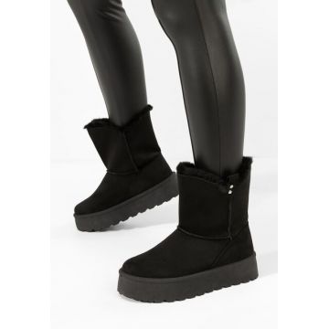 Cizme tip ugg cu platformă Reika negre