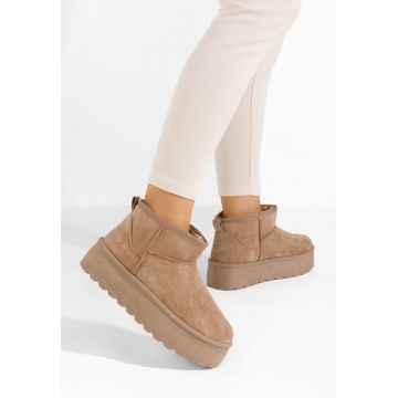 Cizme tip ugg cu platformă Savieda V4 kaki