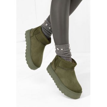 Cizme tip ugg Delvira verzi