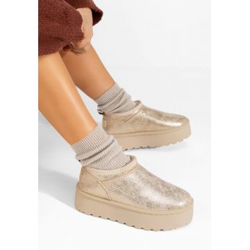 Cizme tip ugg Lorenna aurii