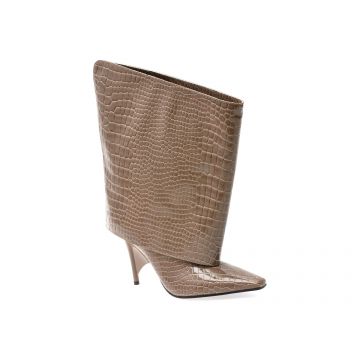 Cizme elegante EPICA gri, A0910, din piele ecologica