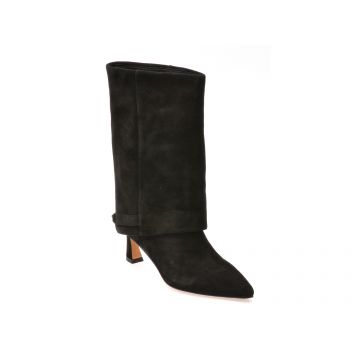 Cizme elegante EPICA negre, 2333F, din piele intoarsa