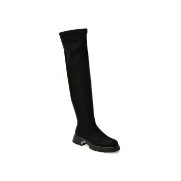 Cizme GRYXX negre, 4642, din material textil si piele naturala