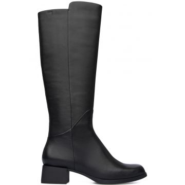 Cizme lungi de piele cu varf patrat Kobo