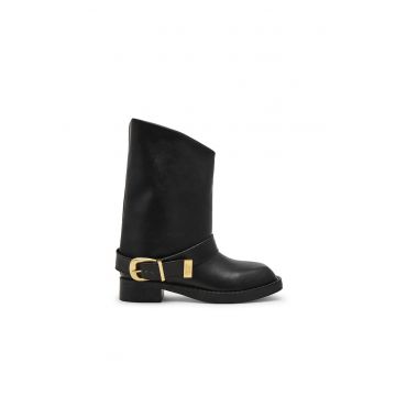 Cizme medii pull-on din piele