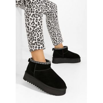 Cizme tip ugg cu platformă Andree negre