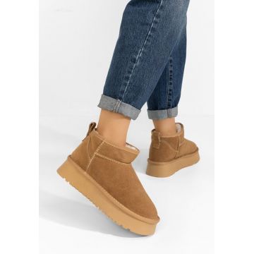 Cizme tip ugg cu platforma Cortney camel