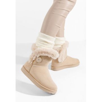 Cizme tip ugg Lindsey bej