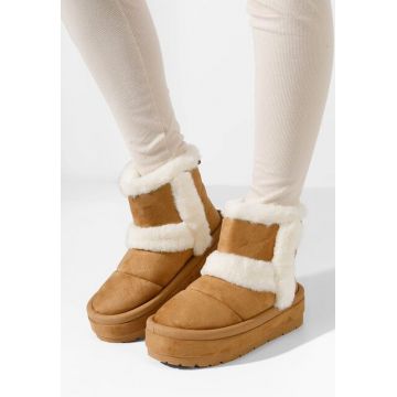 Cizme tip ugg Tarra camel