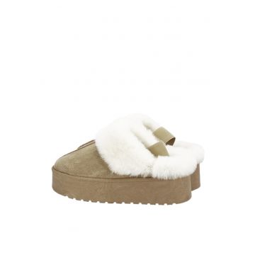 Papuci imblaniti B-HY88-58 116 - Taupe 8504