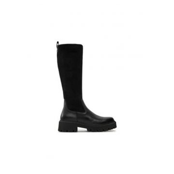 Cizme dama  din piele naturala - negru - Cizme dama  din piele naturala - negru -