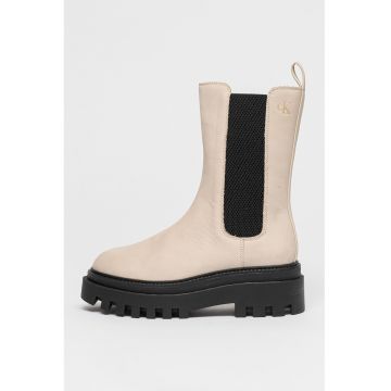 Cizme mid-calf Chelsea din piele Cizme mid-calf Chelsea din piele