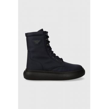 Emporio Armani cizme de iarna pentru copii culoarea albastru marin