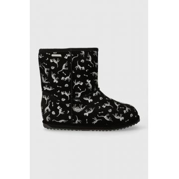 Emu Australia ghete de iarna pentru copii din piele K12948 Reflective Dino Brumby culoarea negru