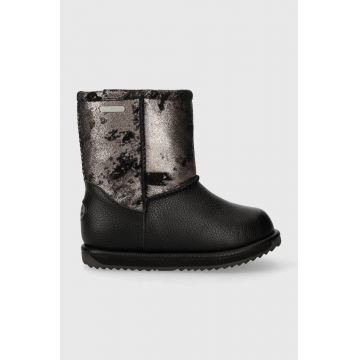 Emu Australia ghete de iarna pentru copii din piele Trigg Spray culoarea negru