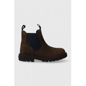 Geox cizme chelsea din piele intoarsa culoarea maro