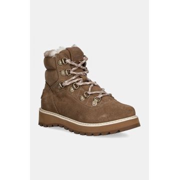 Roxy pantofi de piele intoarsa Bradie culoarea maro, cu toc plat, izolat, ARJB700758 Roxy pantofi de piele intoarsa Bradie culoarea maro, cu toc plat, izolat, ARJB700758