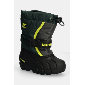 Sorel cizme de iarna copii CHILDRENS FLURRY BO culoarea verde, 2114082