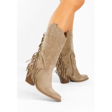 Cizme cowboy dama Givora kaki