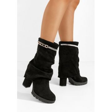 Cizme cu toc gros Verdell negre