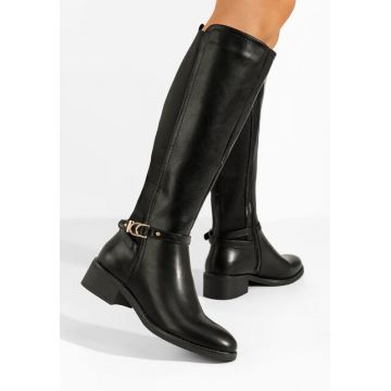 Cizme cu toc mic Athifa negre