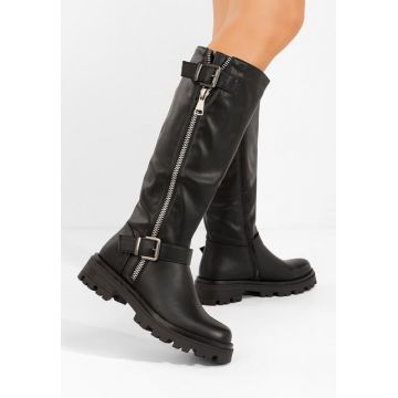 Cizme cu toc mic Zavina negre