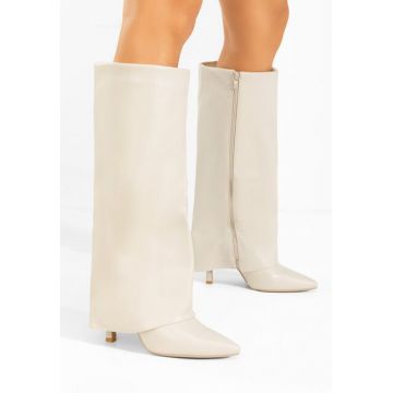 Cizme cu toc subtire Brynora bej