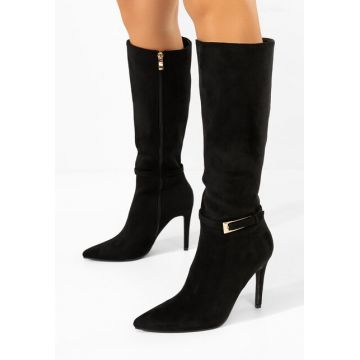 Cizme cu toc subtire Narcisia negre