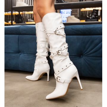 Cizme dama Pybara Albe