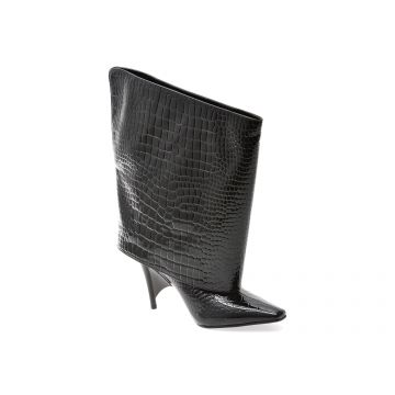 Cizme elegante EPICA negre, A0910, din piele ecologica