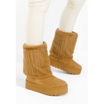 Cizme imblanite dama Myria V2 camel