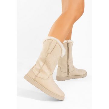 Cizme imblanite dama Prisina bej