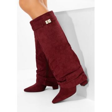 Cizme lungi cu toc gros Arliena grena