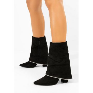 Cizme scurte cu toc Nelora negre