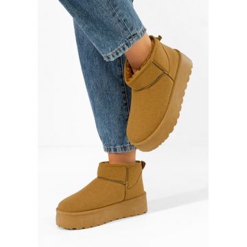 Cizme tip ugg Sereena camel